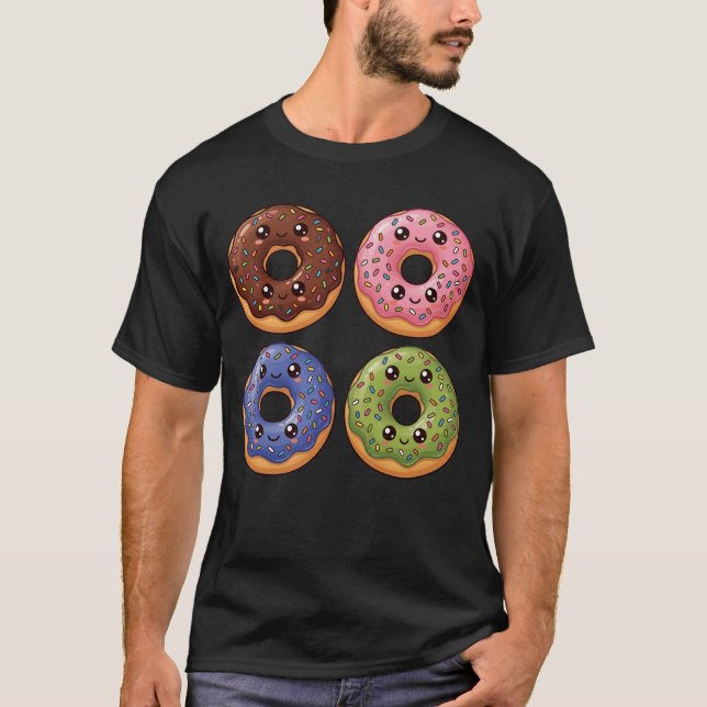 T-Shirt Pop Art Donuts Glacés Kawaii (Devant)
