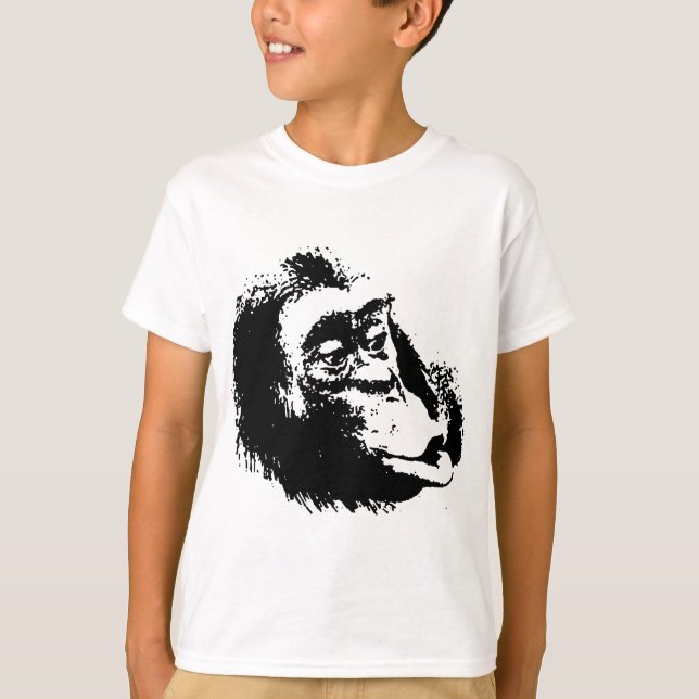 T-shirt Pop Art drôle Chimpanzé (Devant)