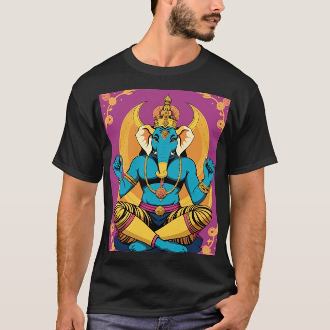 T-Shirt Pop Art du Ganesha divin (Devant)
