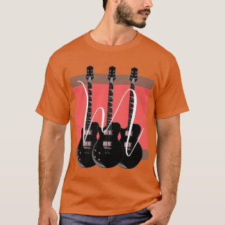 T-shirt Pop Art Electric Guitare Orange Monogramme initial