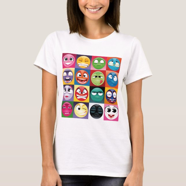 T-shirt pop art emojis (Devant)