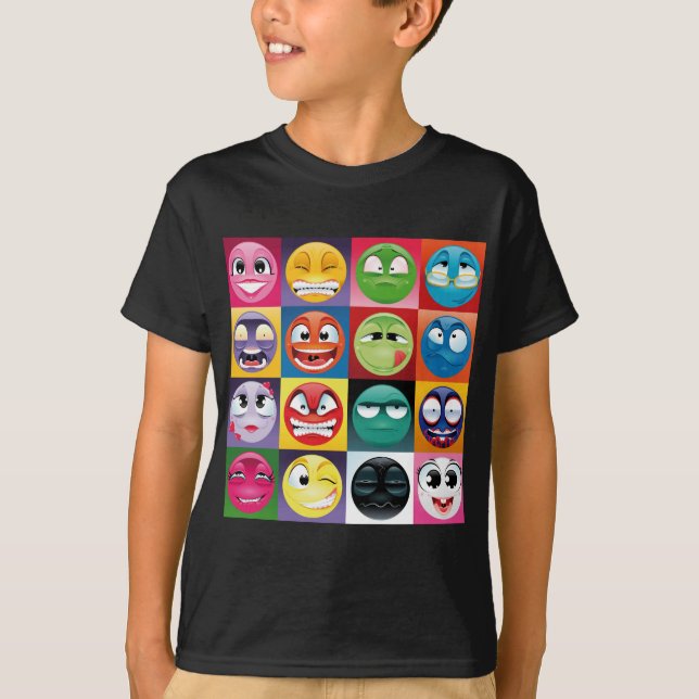 T-shirt pop art emojis (Devant)