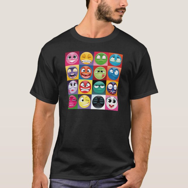 T-shirt pop art emojis (Devant)