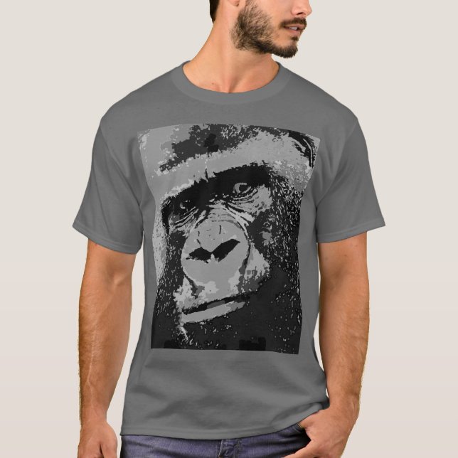 T-shirt Pop Art Gorilla Dark Grey (Devant)