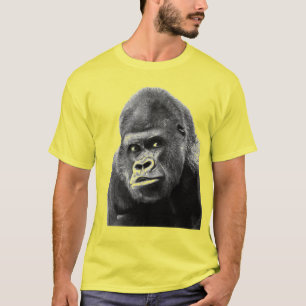 T-shirt Pop Art Gorilla Jaune Grey
