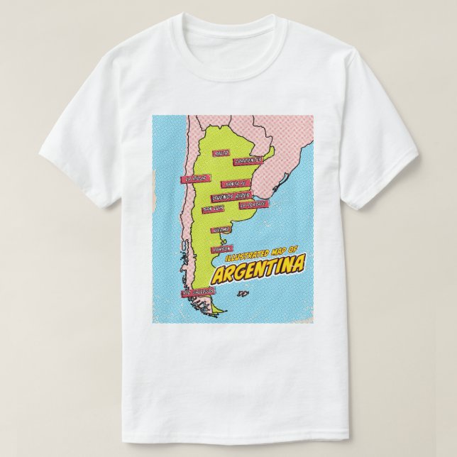 T-shirt Pop Art Illustré Argentine  (Design devant)