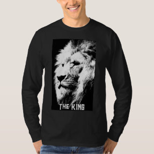 T-shirt Pop Art Lion Élégant moderne Noir et Blanc Hommes