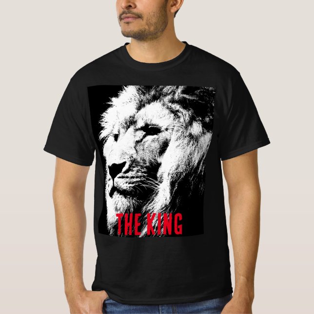 T-shirt Pop Art Lion Face Elegant Homme Modèle moderne (Devant)