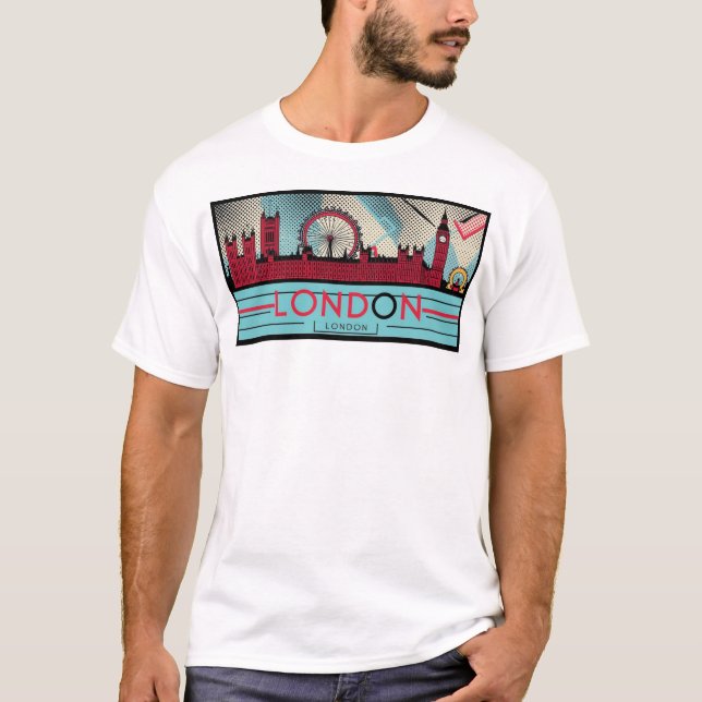 T-shirt Pop-Art London Skyline 1 (Devant)