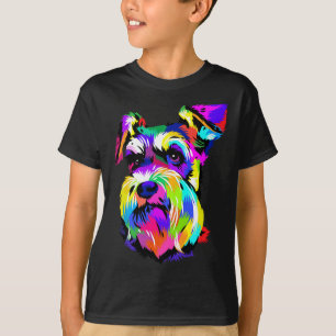 T-shirt Pop Art Miniature Schnauzer Chien Amoureux des ani