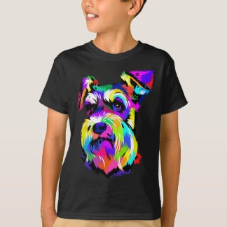 T-shirt Pop Art Miniature Schnauzer Chien Amoureux des ani