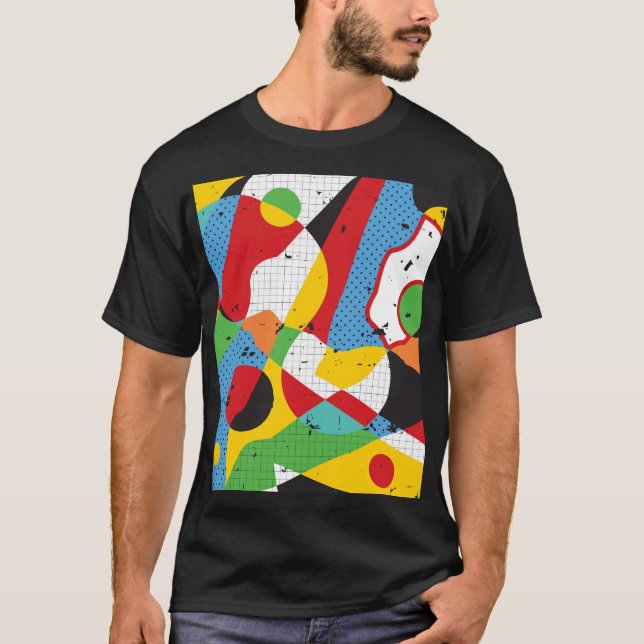 T-shirt Pop Art, Minimalisme Vibrant. (Devant)