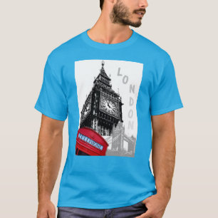 T-shirt Pop Art moderne Red Téléphone Box Londres Big Ben