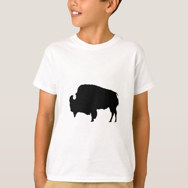 T-shirt Pop Art noir et blanc Buffalo Silhouette (Devant)