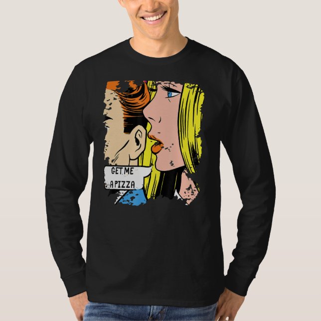 T-shirt Pop Art Obtenez-Moi Une Pizza (Devant)