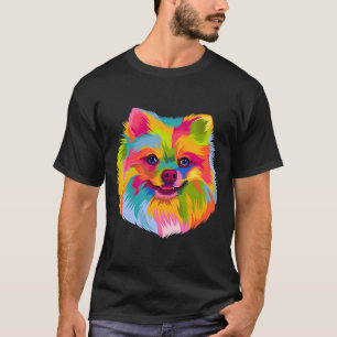 T-shirt Pop Art Pomeranian Cute Doggie Hommes Femmes Paw D