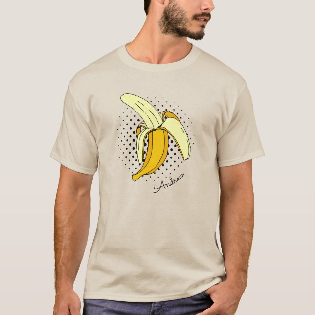 T-shirt Pop Art Retro Peint Banane Fruit (Devant)