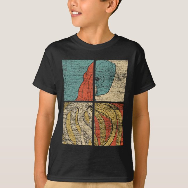 T-shirt Pop Art Squid Octopus (Devant)