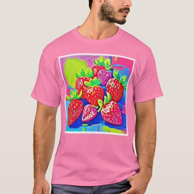 T-shirt Pop Art Strawberry (Devant)