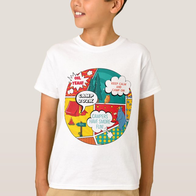 T-shirt Pop Art Summer Camp Fun (Devant)