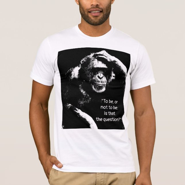 T-shirt Pop Art Thinking Singe Shakespeare Citation Hommes (Devant)