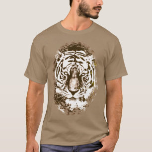 T-shirt Pop Art Tiger Tête Elégant Modèle moderne Pebble