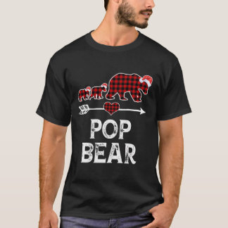T-shirt Pop Bear Pajama de Noël Rouge Plaid Buffalo Famill