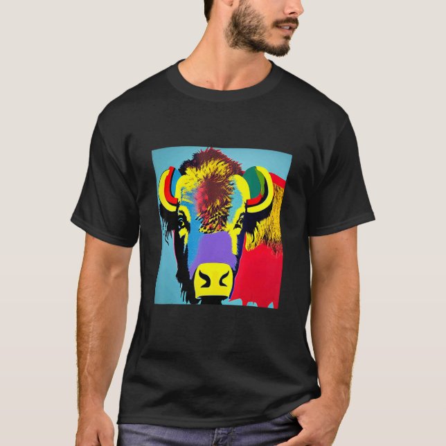 T-shirt Pop Bison Amusant Très tendance Hommes Femmes & En (Devant)