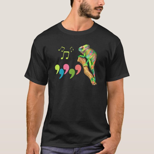 T-shirt Pop Chameleon Pun Retro 1980u2019s (Devant)