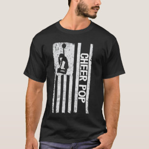 T-shirt Pop Cheer D'Un Pom-pom girl Pop US Drapeau Cheerle