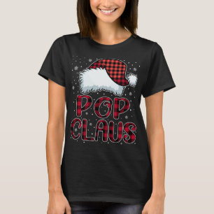 T-shirt Pop Claus Joyeux Buffalo Noël Plaid Red Père Noël