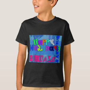 T-shirt Pop Colorful Joyeuses vacances Black Kids Tee