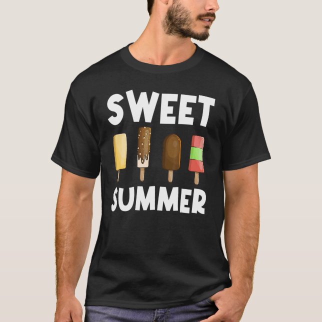 T-shirt Pop De Glace cool Pour Hommes Femme Stick De Crème (Devant)