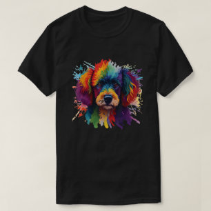 T-shirt Pop de poodle coloré Art Amoureux des chiens Pet é