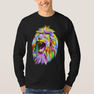 T-shirt Pop De Tête De Lion Coloré Pour Lions