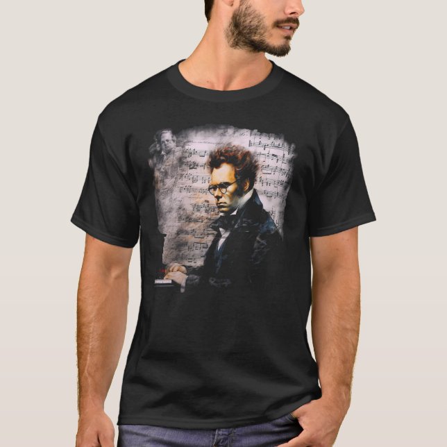 T-shirt Pop Franz Schubert Music Composer Pianist (Devant)