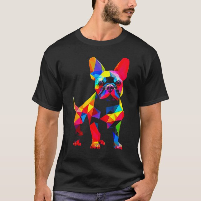 T-shirt Pop French Bull Dog Cubism (Devant)