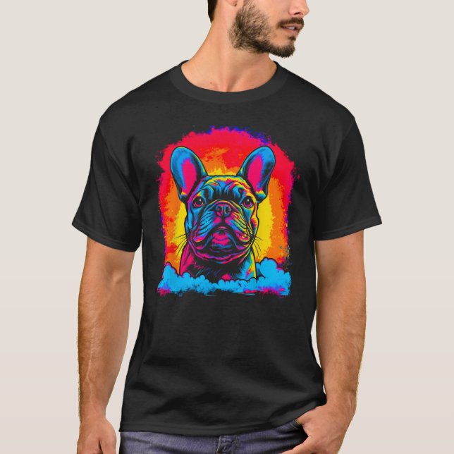 T-shirt Pop French Bull Dog Sunset (Devant)