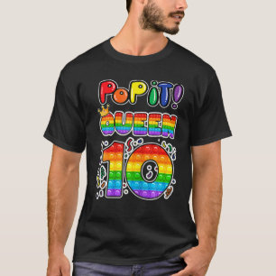 T-shirt Pop It 10E Anniversaire Reine 10 Ans Fièvre Fille