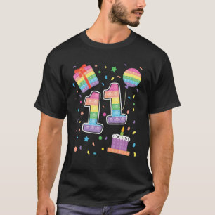 T-shirt Pop It 11E Anniversaire Fille Garçons 11 Ans Fidge