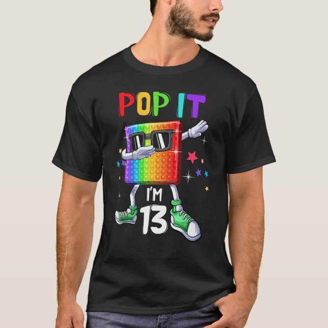 T-shirt Pop It 13th Birthday Boys Girls Enfants 13 ans (Devant)