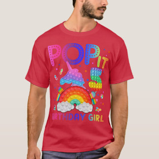 T-shirt Pop It 5 Fille d'anniversaire pour 5 ans Filles Fi