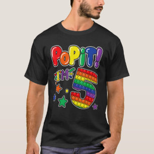 T-shirt Pop It 5th Birthday Girls Boys 5 Years Old Fidget