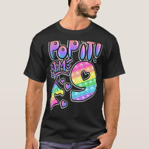 T-shirt Pop It 9th Birthday Girls Boys 9 Years Old Fidget