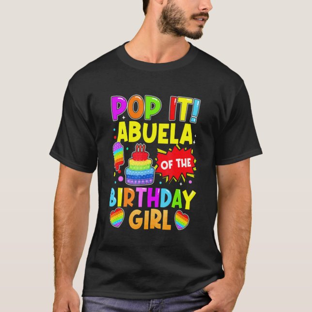T-shirt Pop It Abuela De L'Anniversaire Fille Fidget Enfan (Devant)