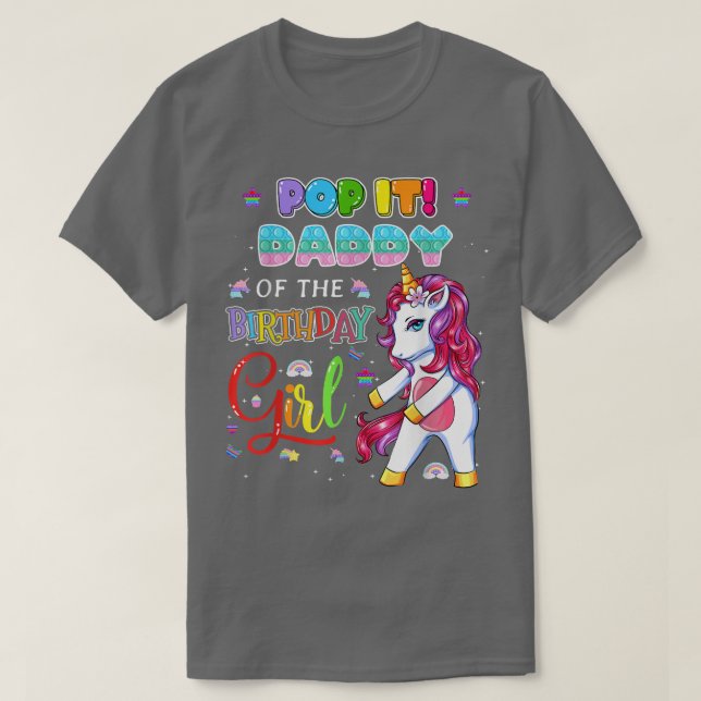 T-shirt Pop It Daddy de la fille d'anniversaire Fidget Fam (Design devant)