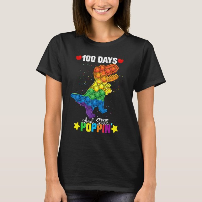 T-shirt Pop It Dinosaur Fidget Jouet 100 Jours École Et St (Devant)