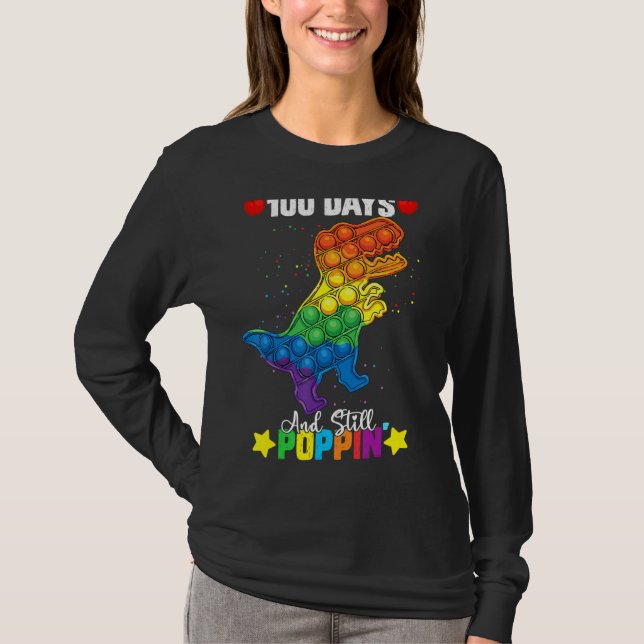 T-shirt Pop It Dinosaur Fidget Jouet 100 Jours École Et St (Devant)
