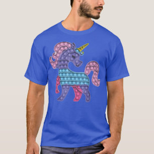 T-shirt Pop it Fidget Game Unicorn Rainbow coloré pour gi