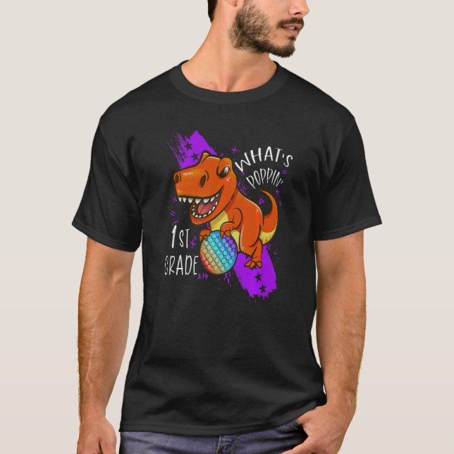 T-shirt Pop It Fidget Toy Dinosaur Rex Retour À L'École 1E (Devant)